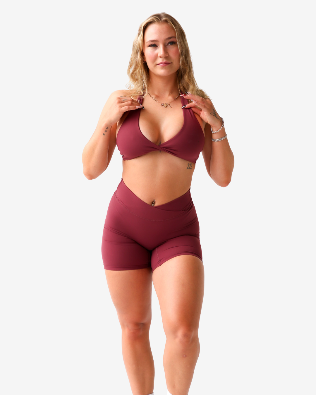 Thrive V-Cut Shorts (Bordeaux)