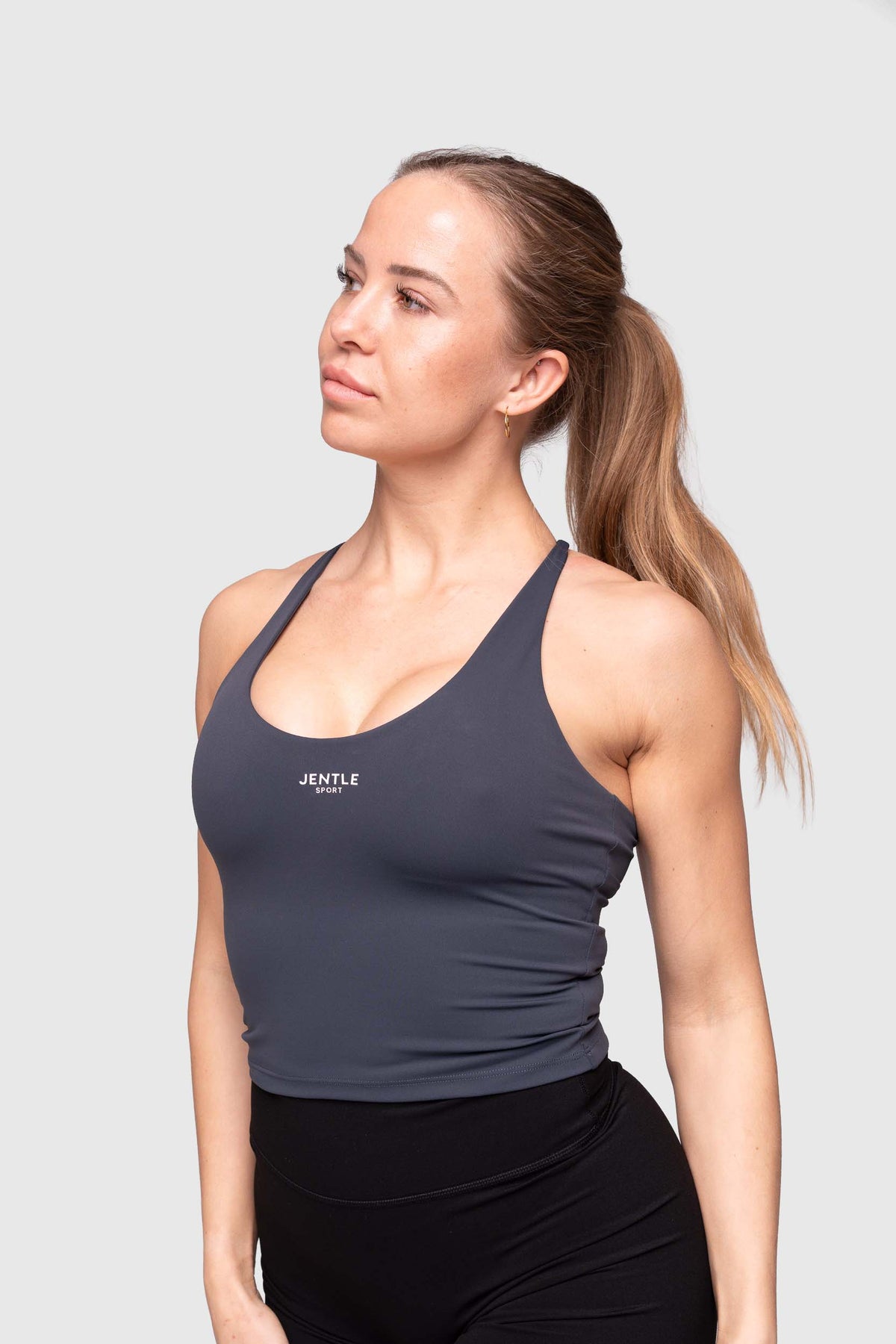 Pulse Cross-back Tank Top (Dark Grey)