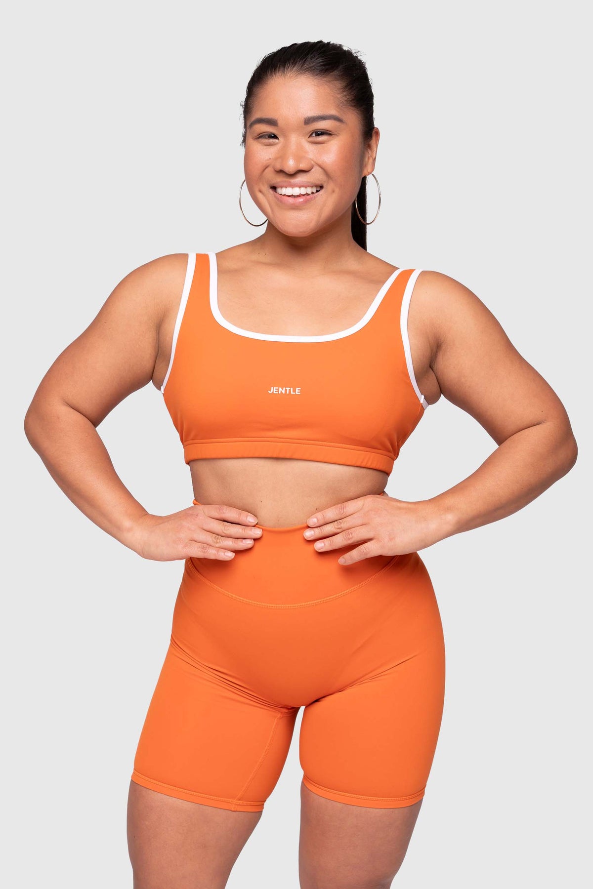 Day Sports Bra (Orange/White)
