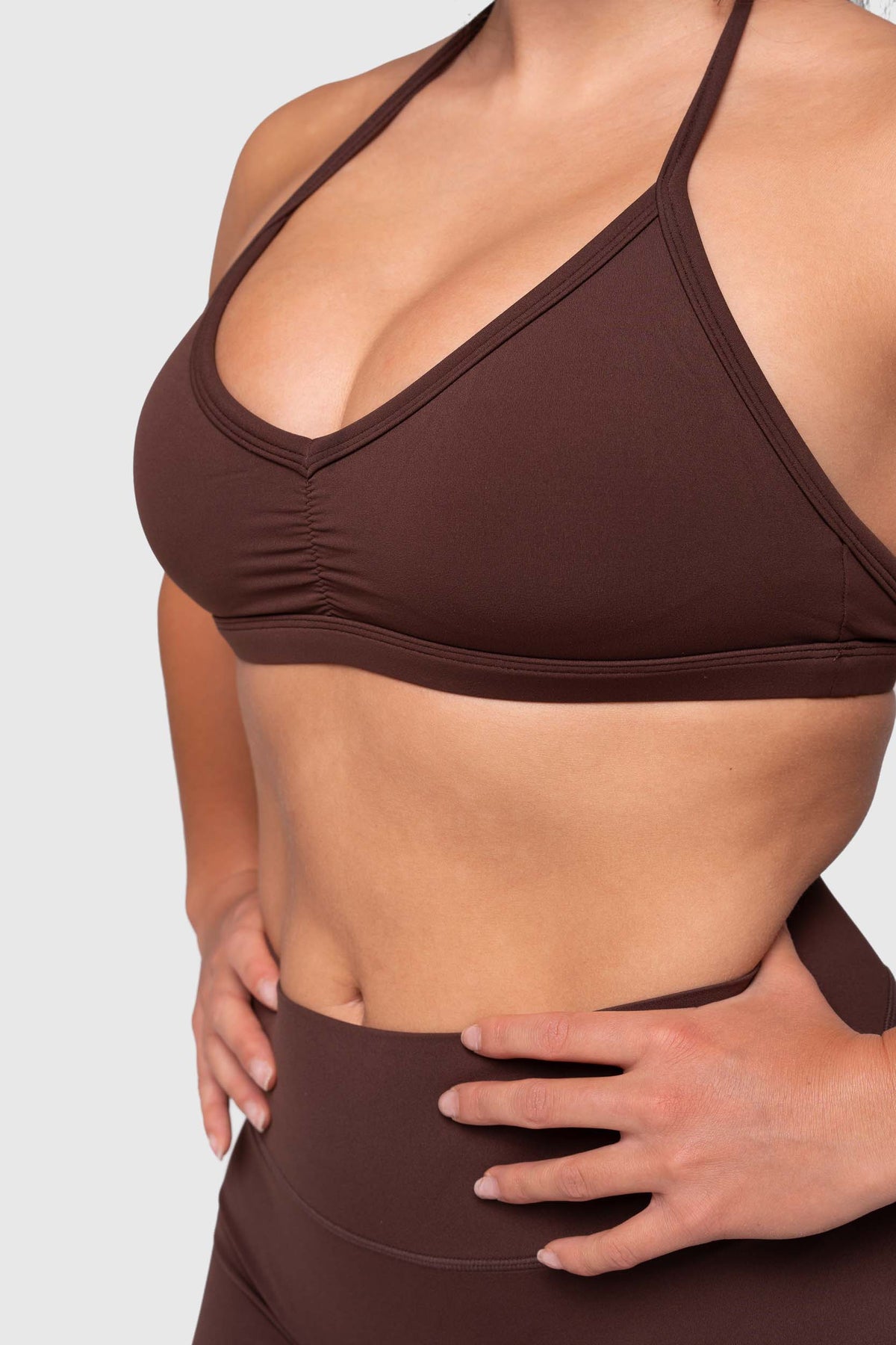 Ease x Amalie Vad - Halterneck Sports bra (Coffee Brown)