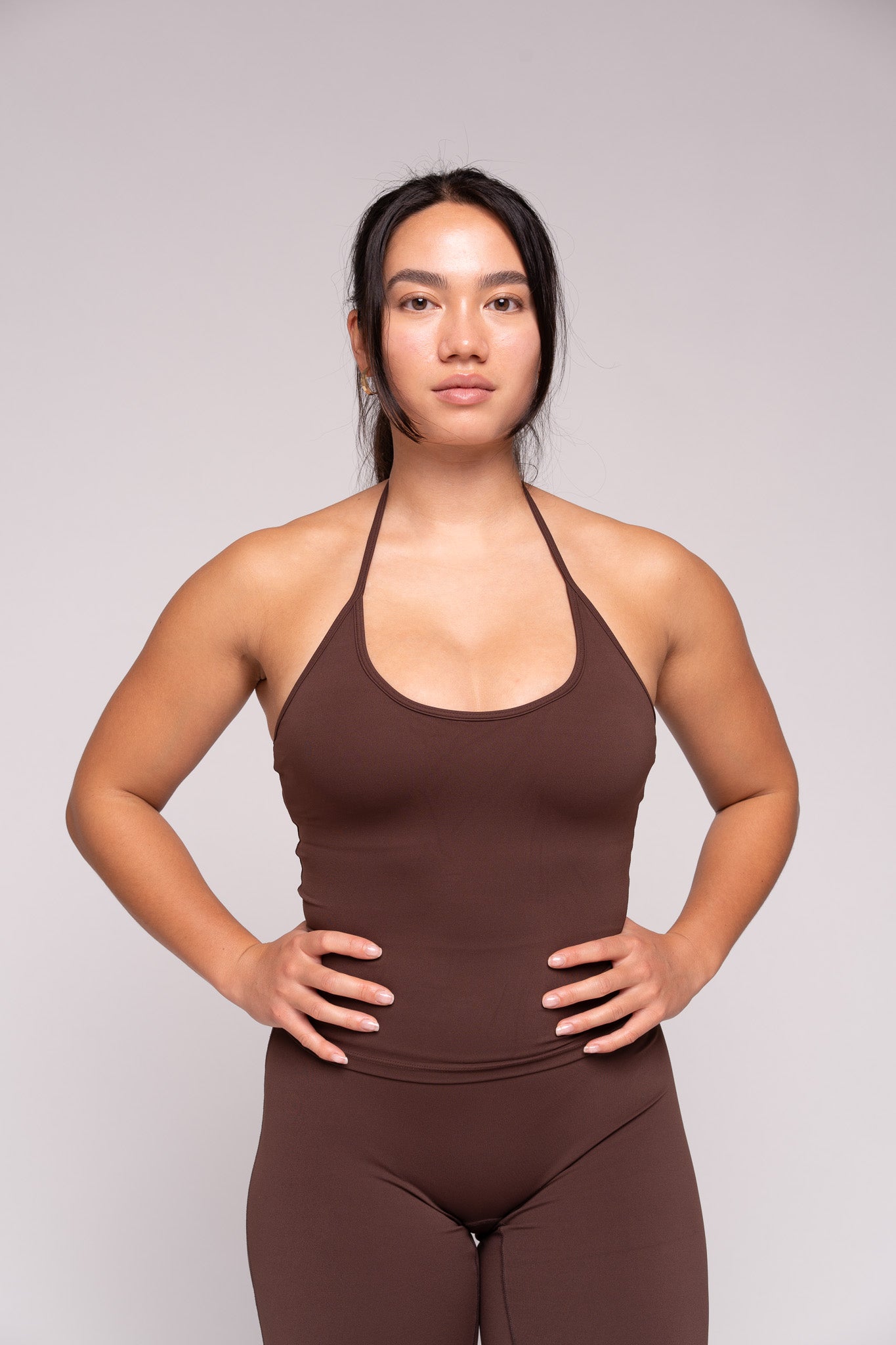 Ease x Amalie Vad - Halterneck Top (Coffee Brown)