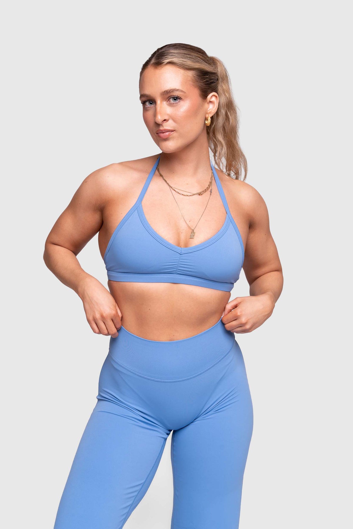 Ease x Amalie Vad - Halterneck Sports Bra (Blue)