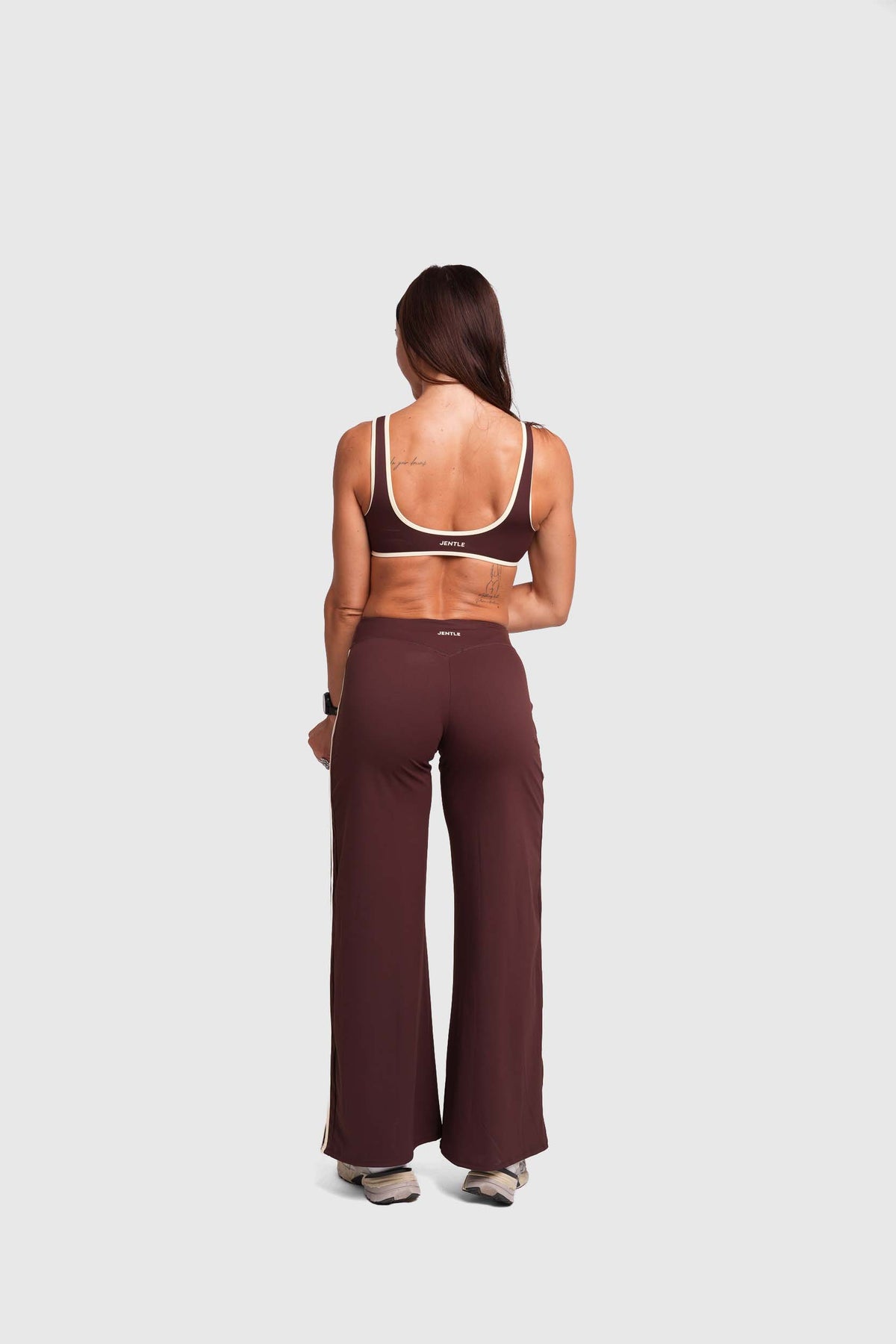 Flow Striped Wide leg pants (Brown/Butter Yellow)