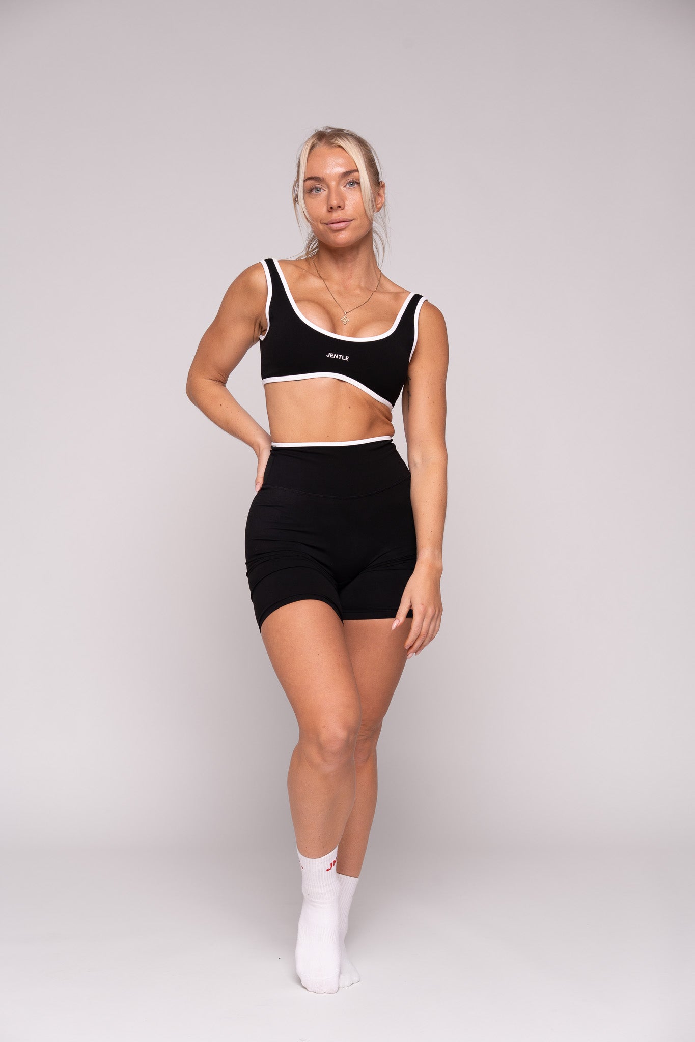 Day Double Line Sports Bra (Black) & Day Line Shorts (Black)