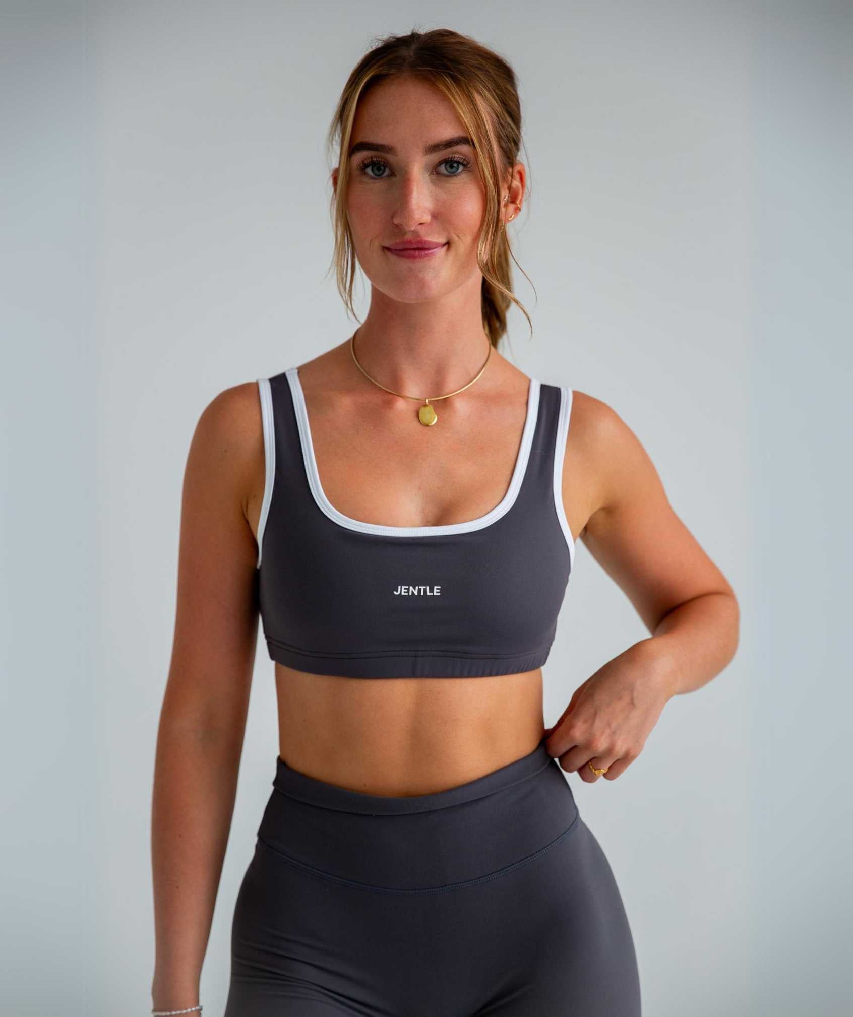 Day Sports Bra (Grey/White)