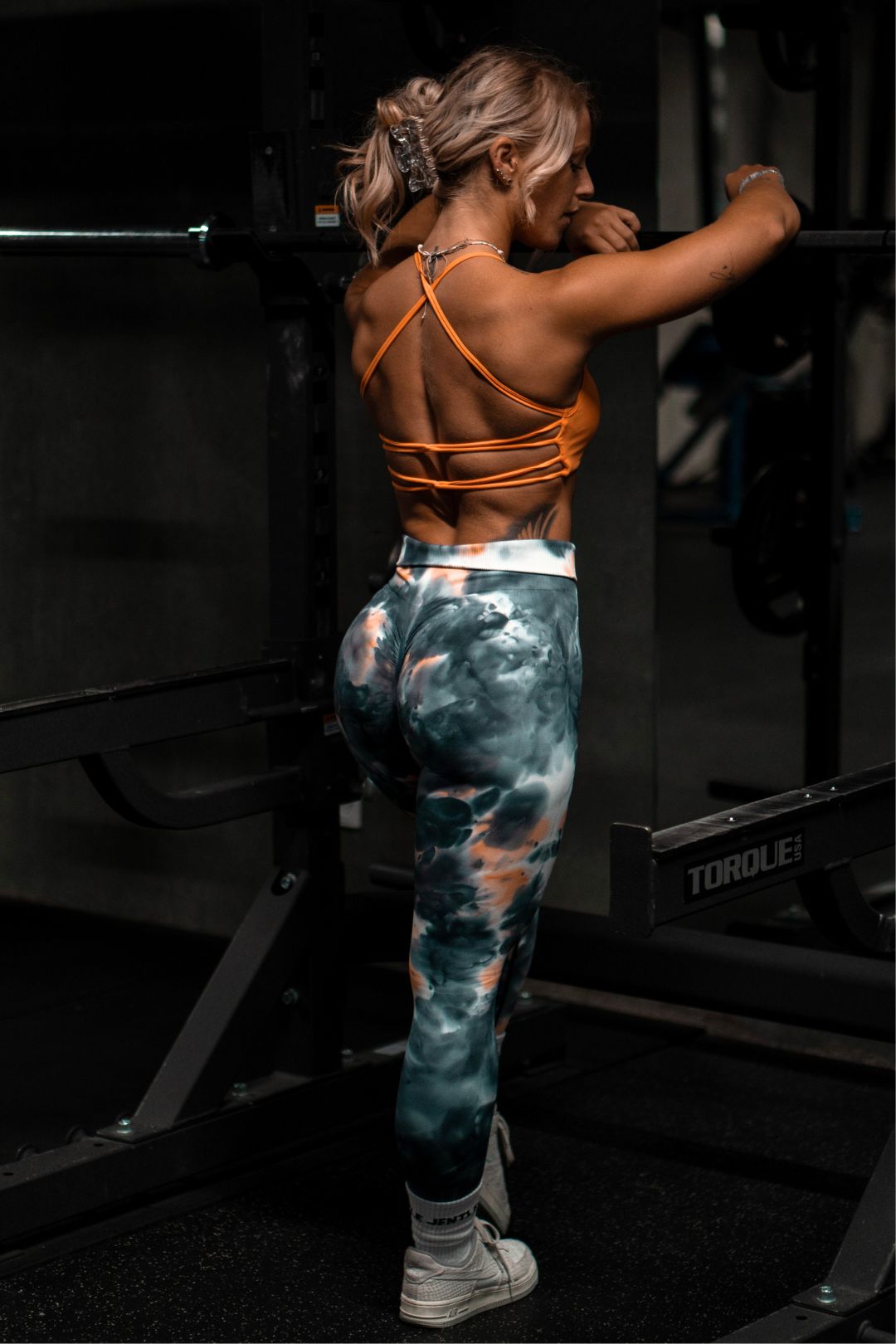 Jentle - Pulse Tie Dye Leggings (Black/Orange)