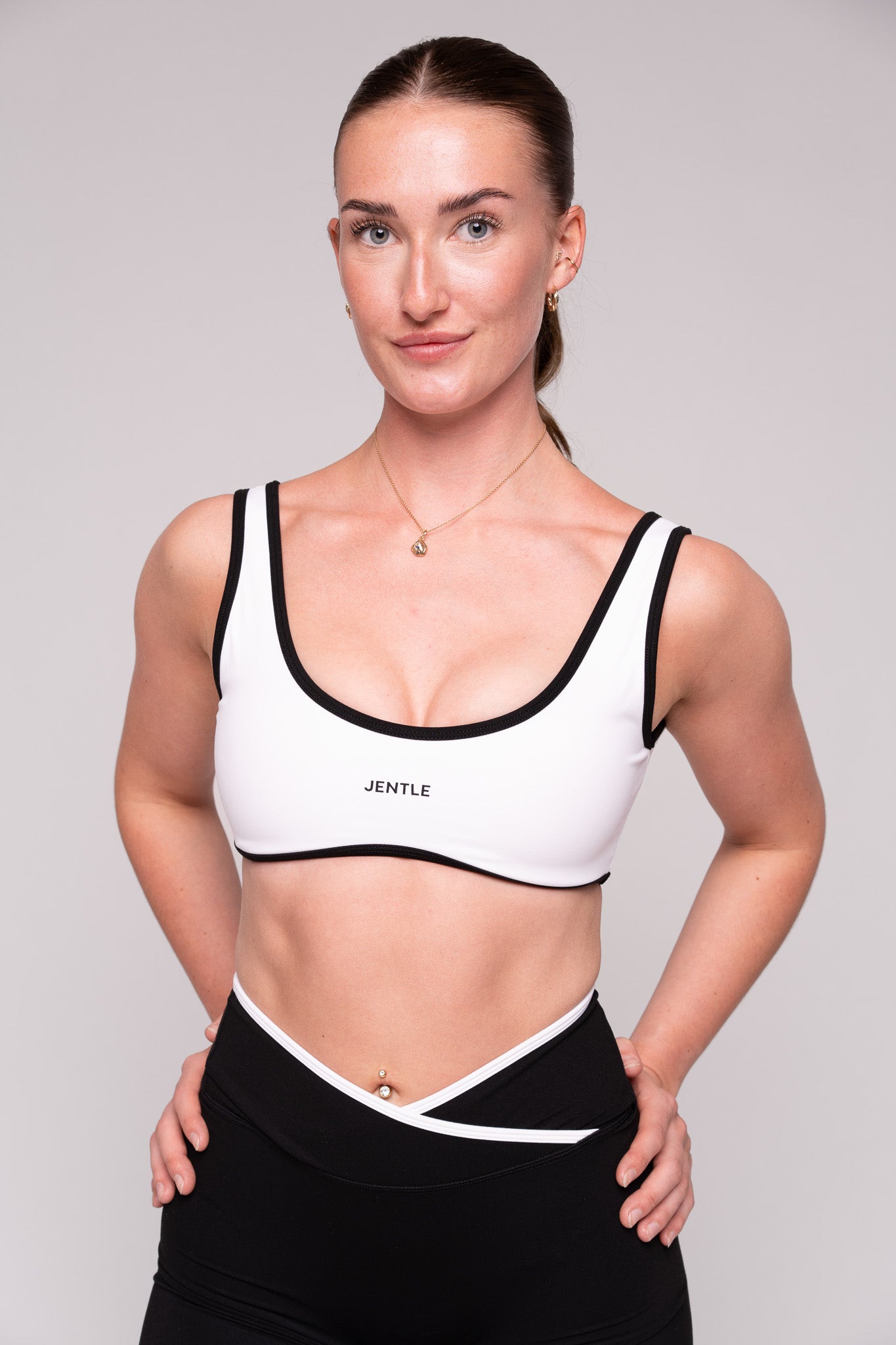 Day Double Line Sports Bra (White)