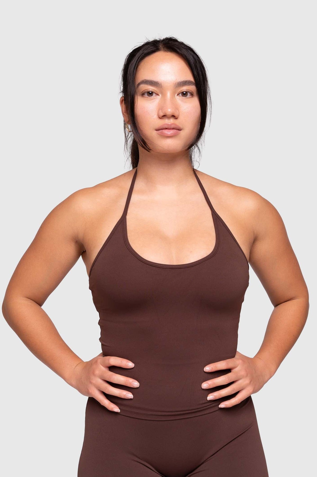 Ease x Amalie Vad - Halterneck Top (Coffee Brown)