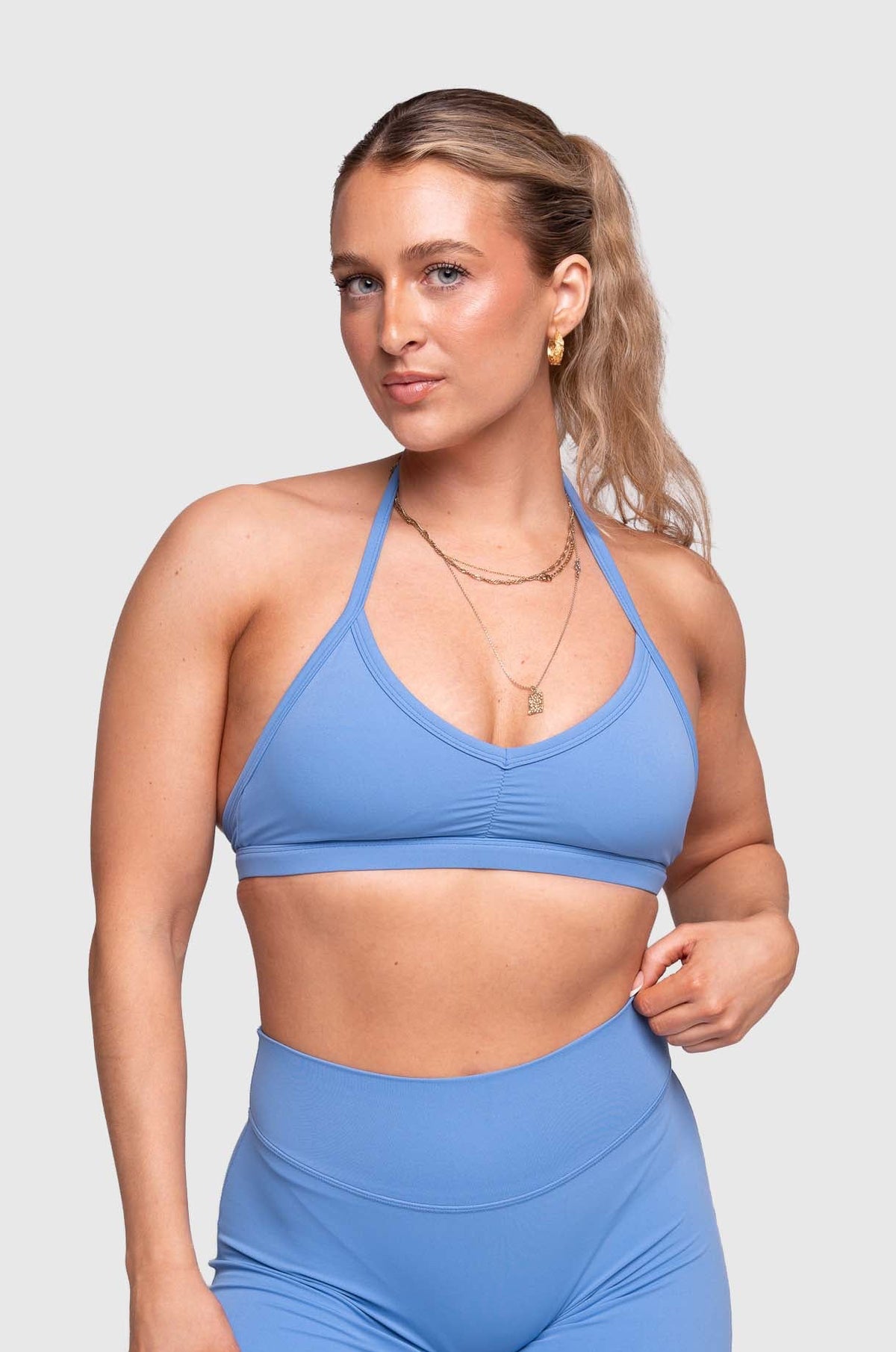 Ease x Amalie Vad - Halterneck Sports Bra (Blue)