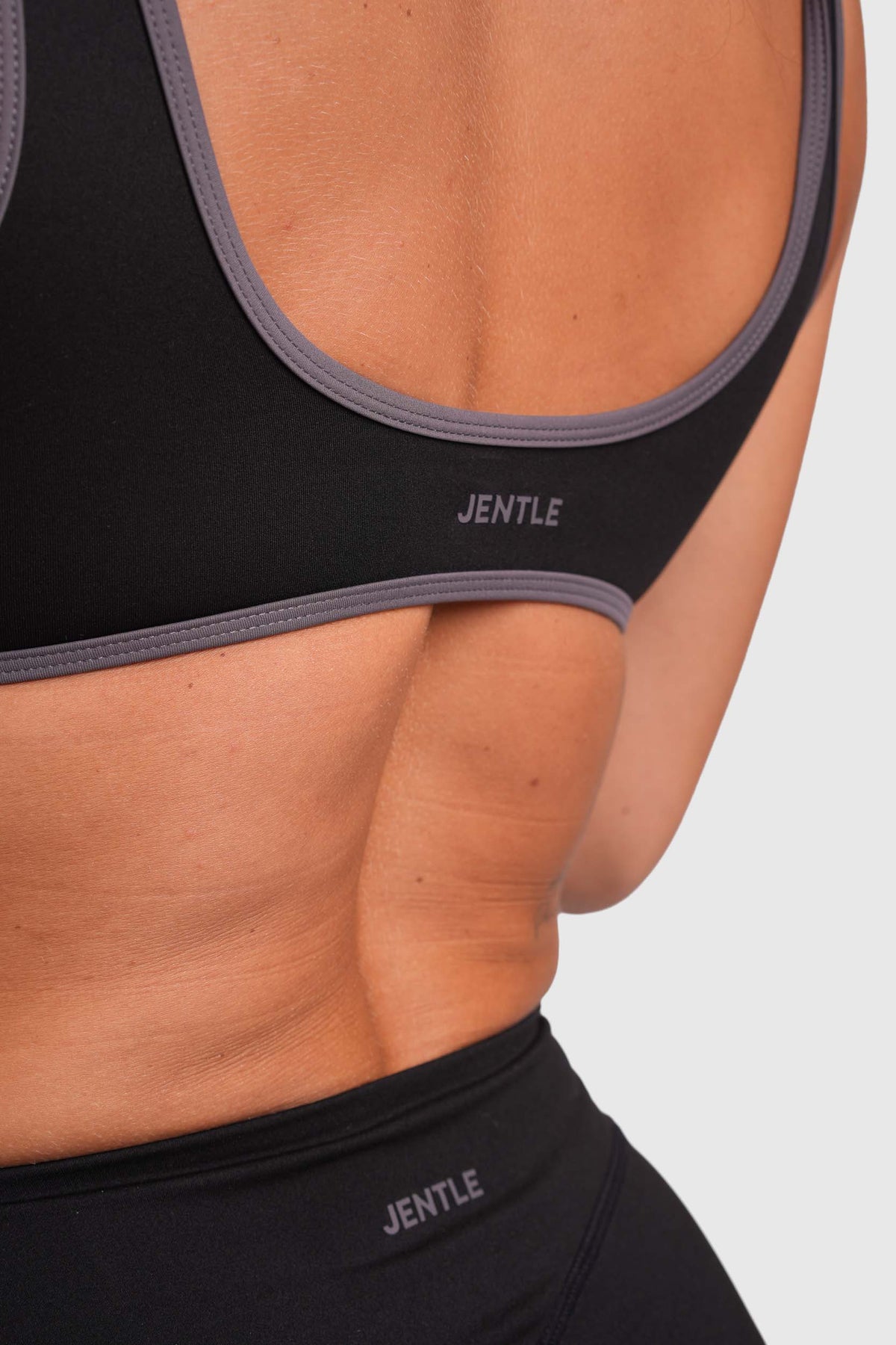 Flow Striped Sports Bra (Black/Grey)
