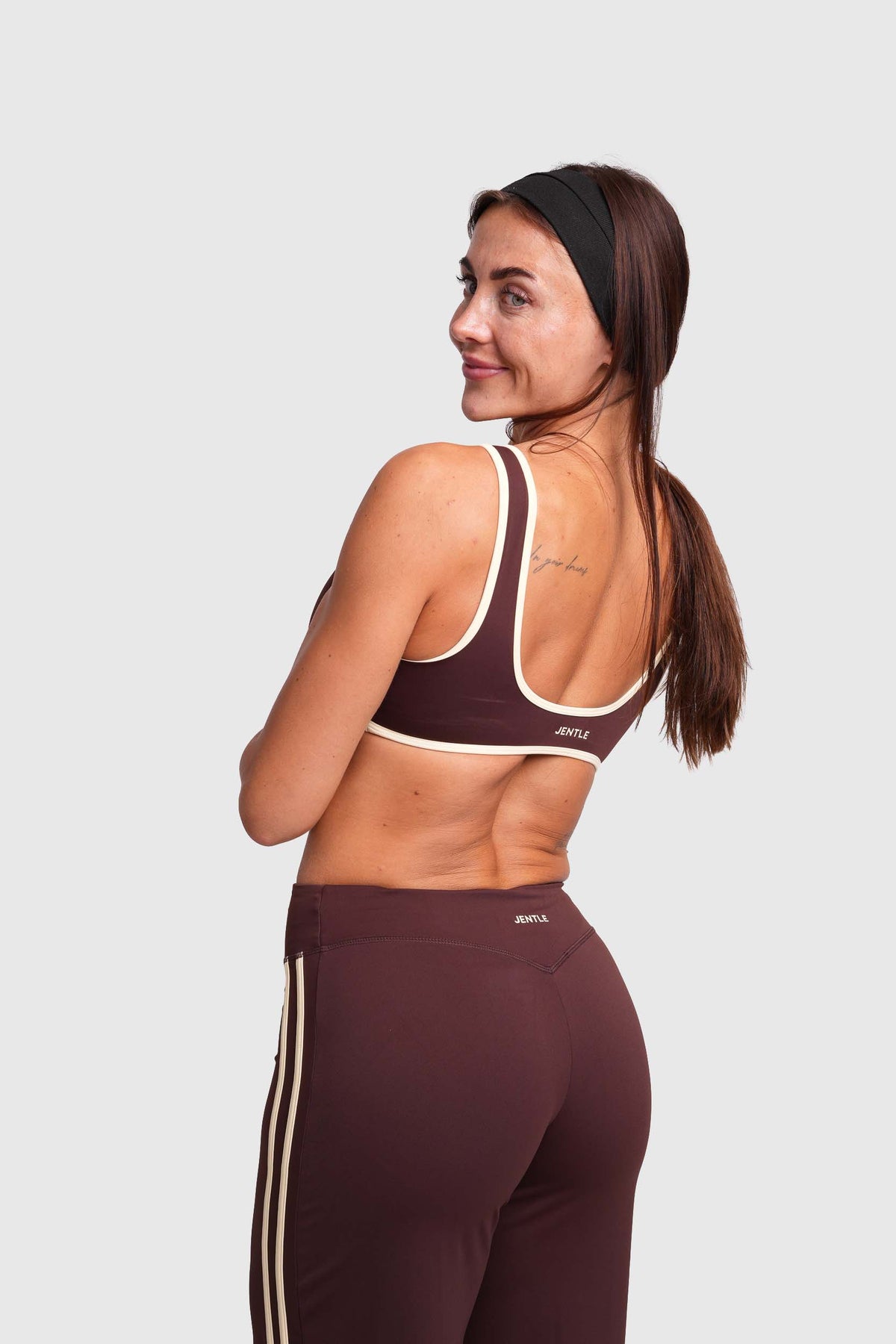 Flow Striped Sports Bra (Brown)