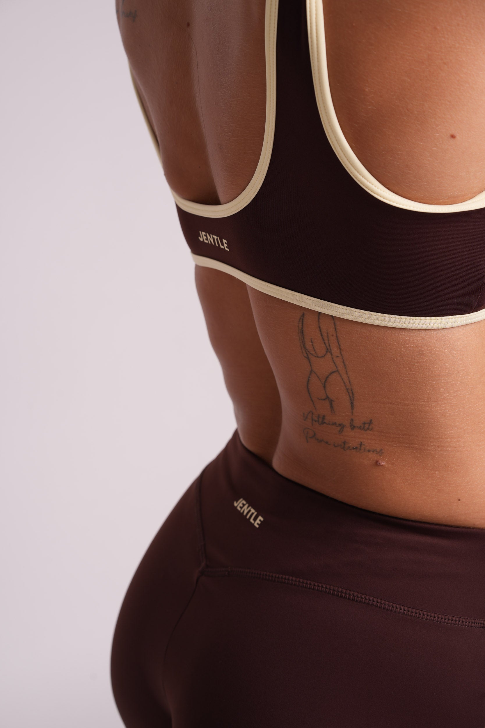 Flow Striped Sculpt Sports Bra (Brown)
