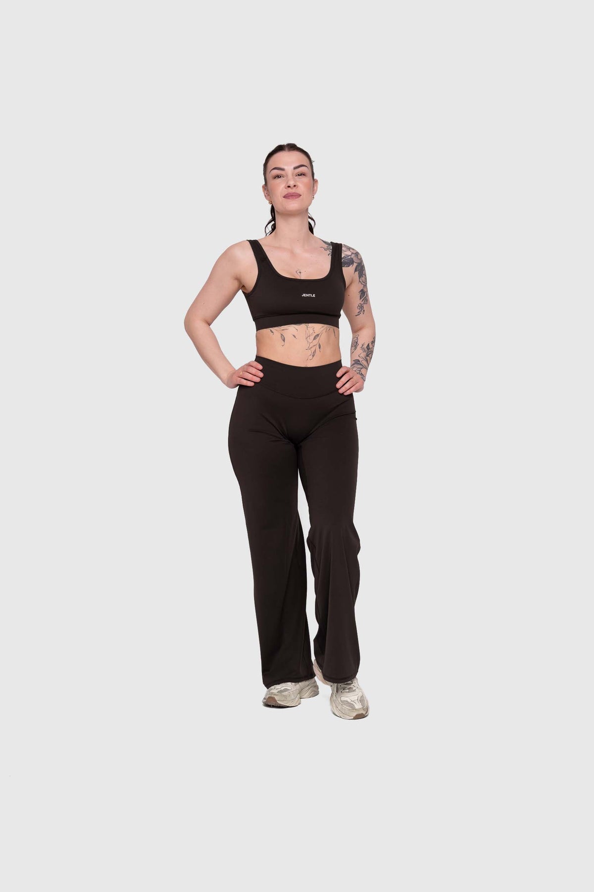 Ease Straight Leg Pants (Dark Brown)