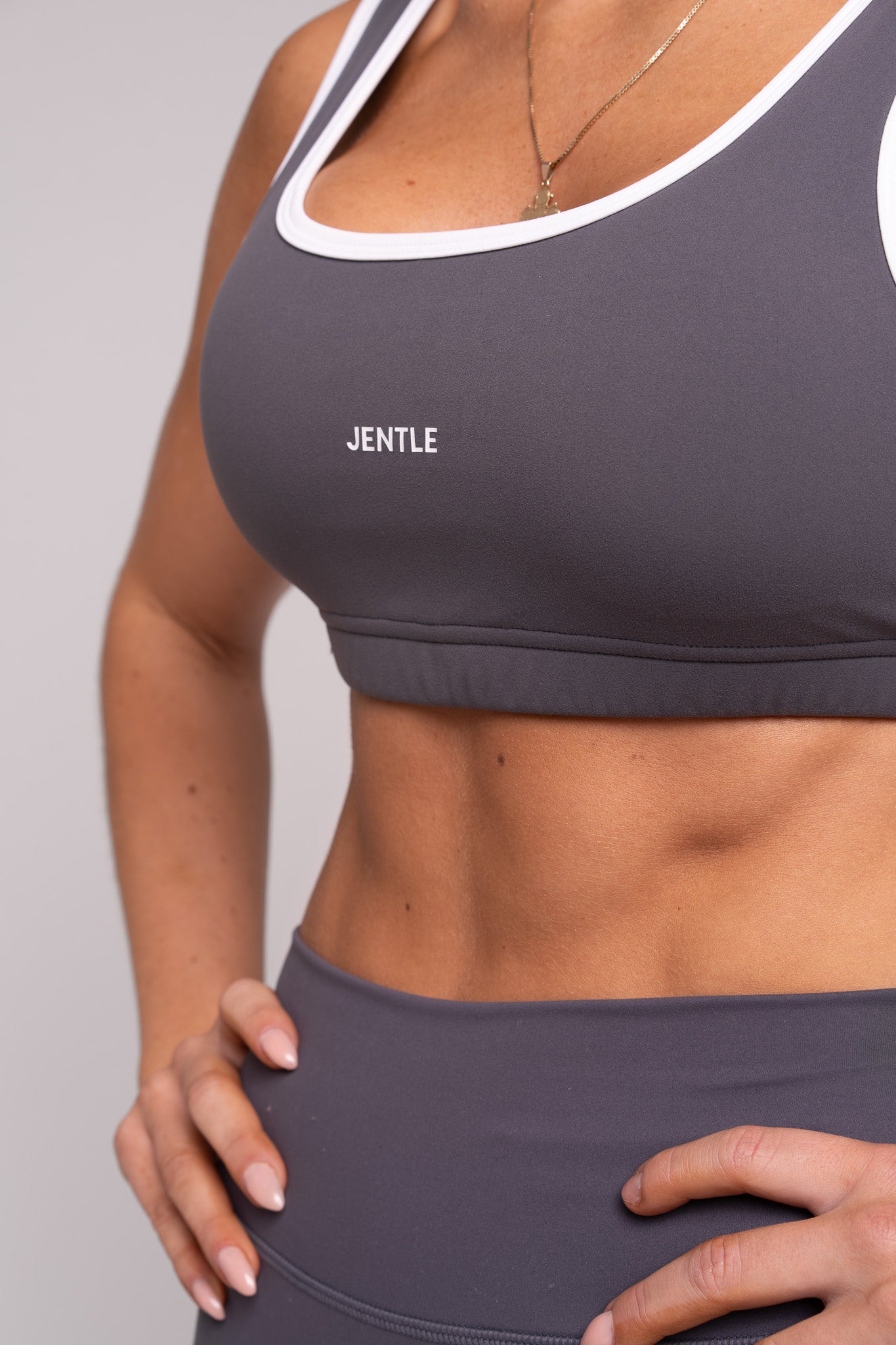 Day Sports Bra (Grey/White) 
