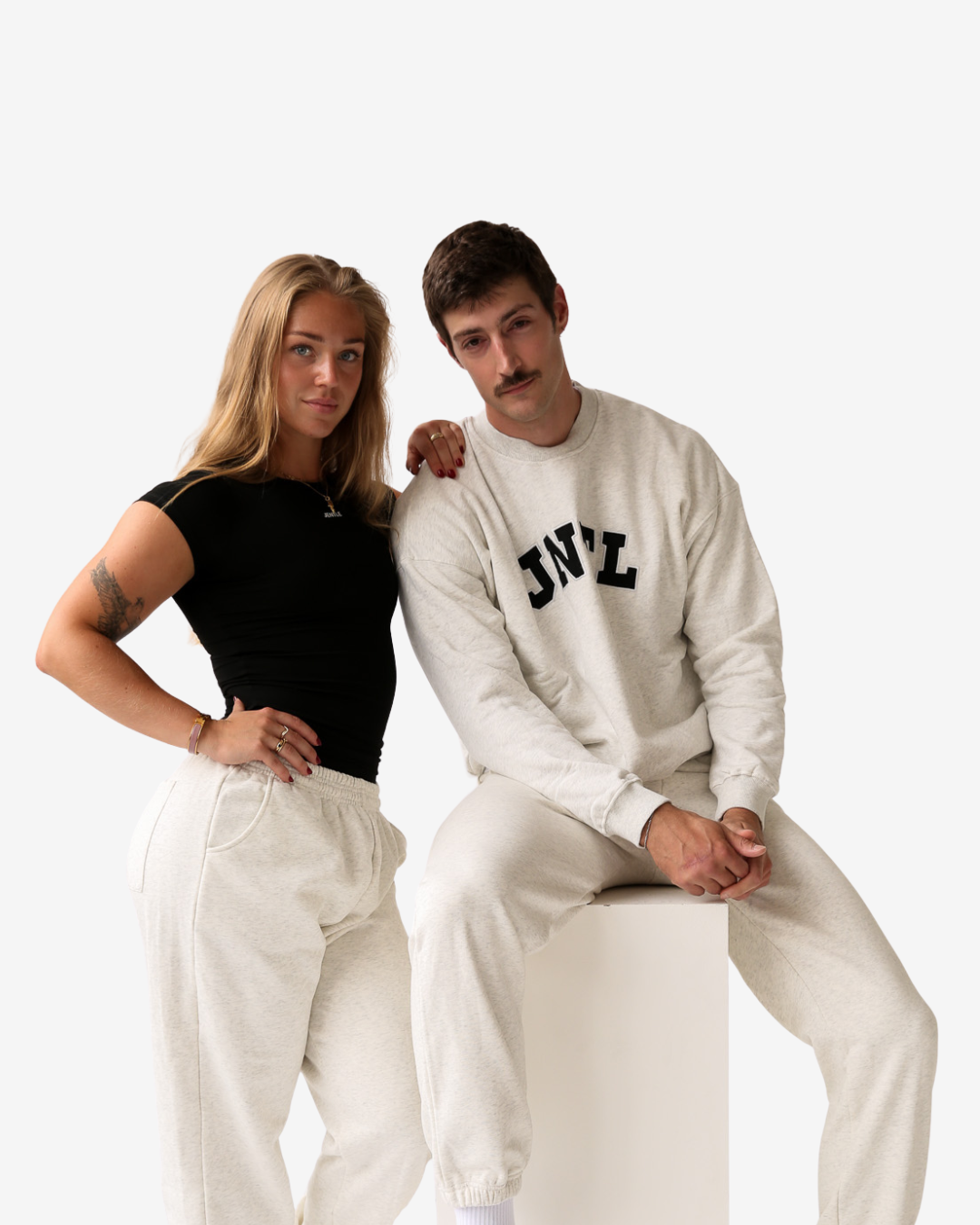 JNTL Oversized Crewneck Sweatshirt (Light Grey)