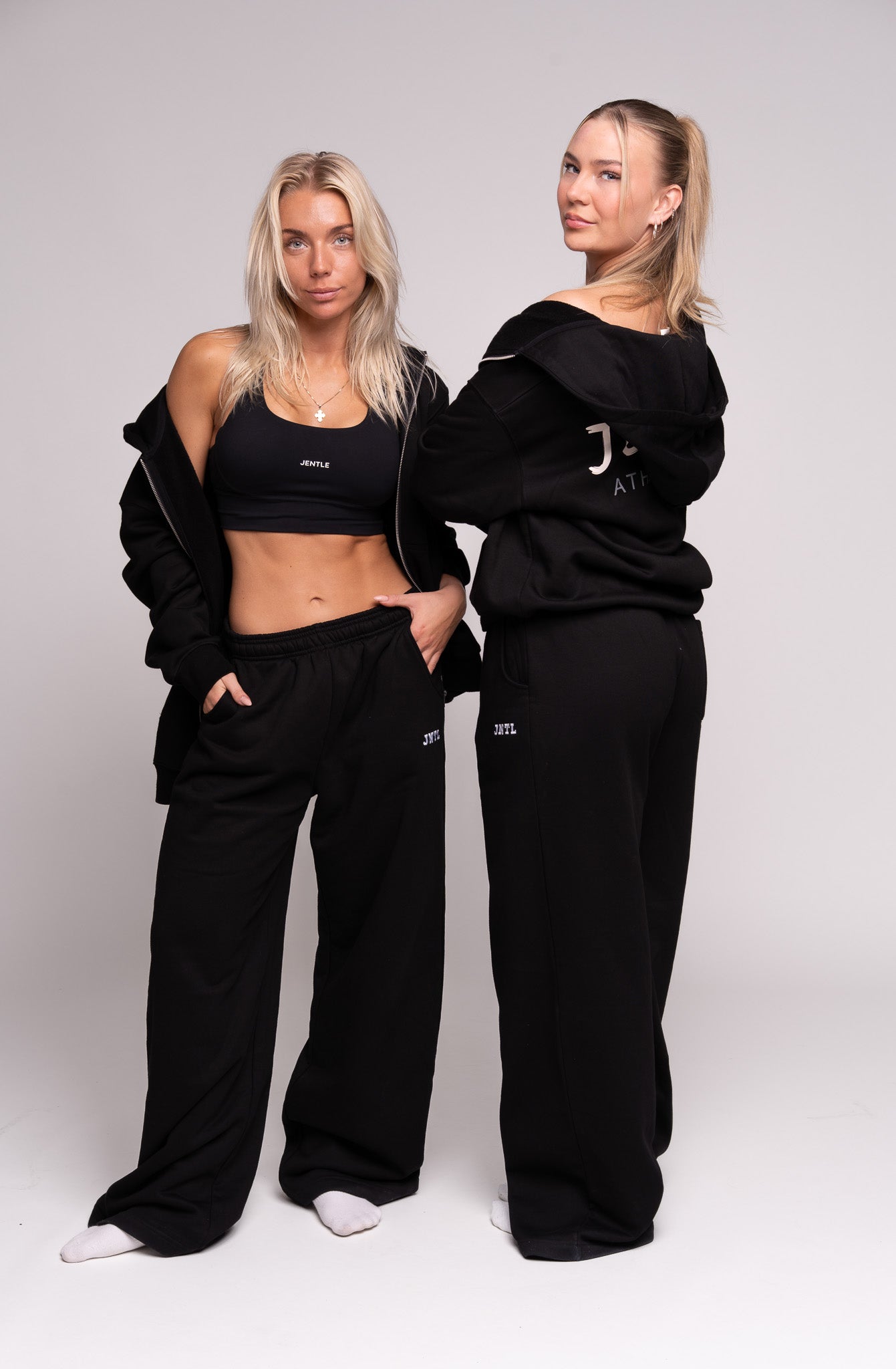 JNTL Oversized Zip Hoodie (Black) & JNTL Straight Leg Sweatpants (Black)