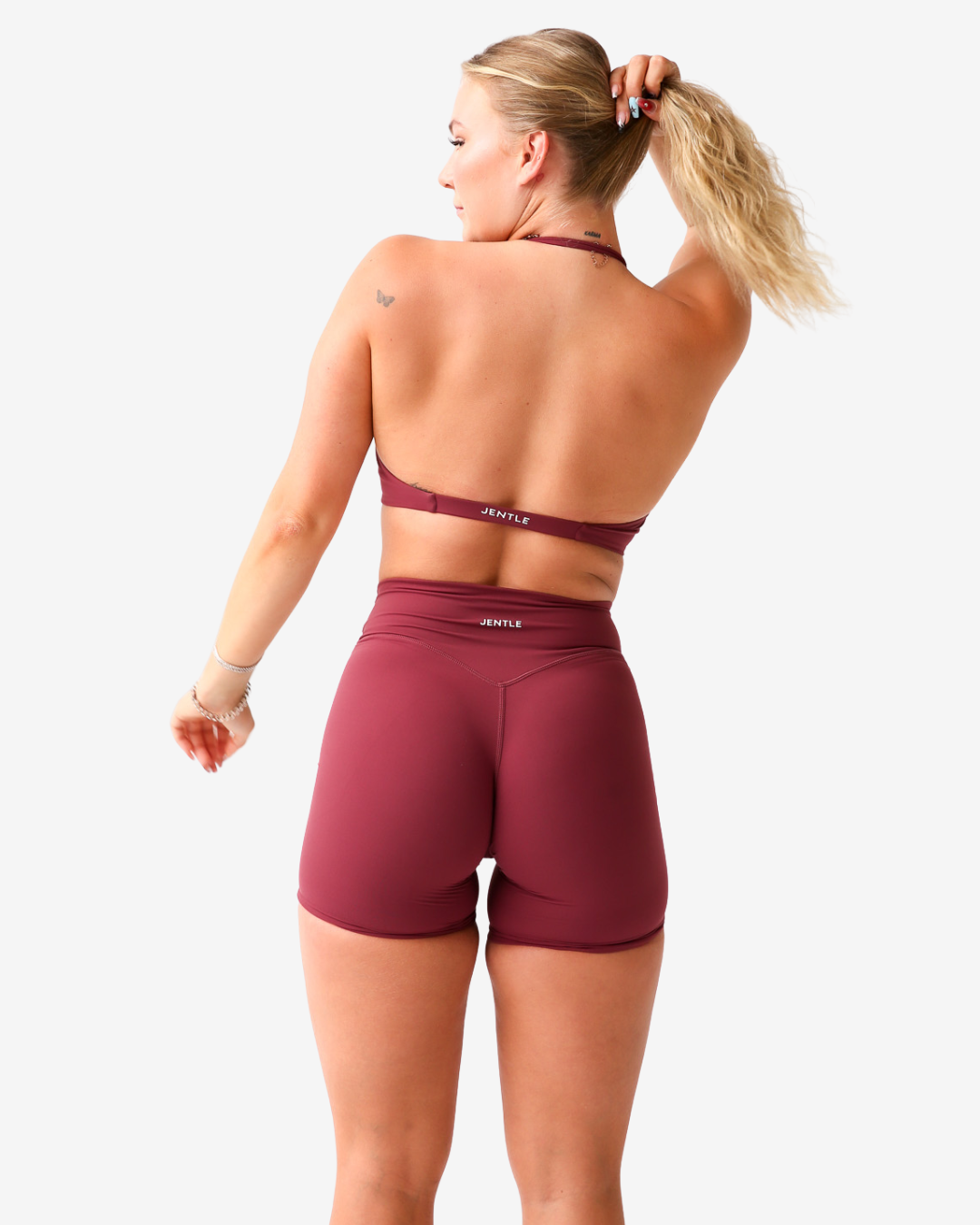 Thrive Halterneck Sports Bra (Bordeaux)